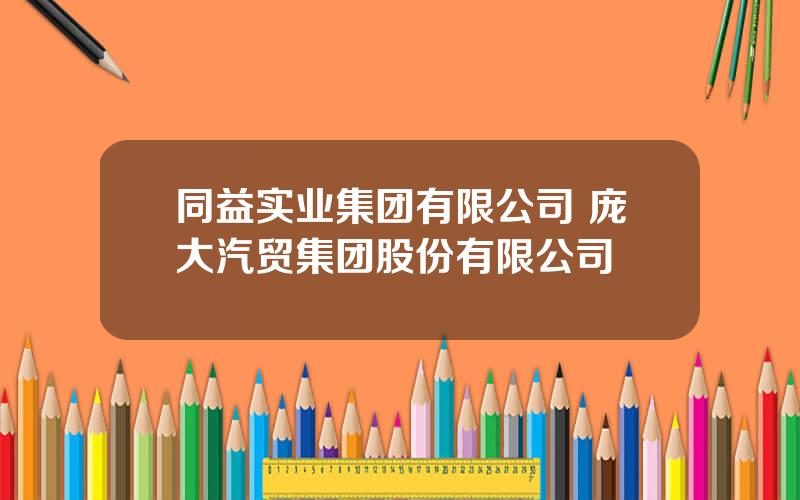 同益实业集团有限公司 庞大汽贸集团股份有限公司